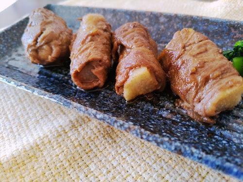 【牛肉と長いものくるくるステーキ】甘辛牛肉ともっちり長いも！