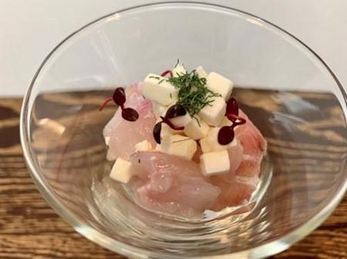 ひらめのクリームチーズカクテル